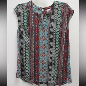 DR2 Women's Boho Multicolored Top  and Patterned Top    Size 4